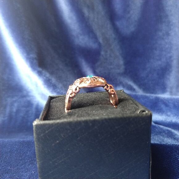 Copper Celtic Blue Gem Unisex Ring size 8.5 new old stock fashion jewelry - Picture 3 of 16